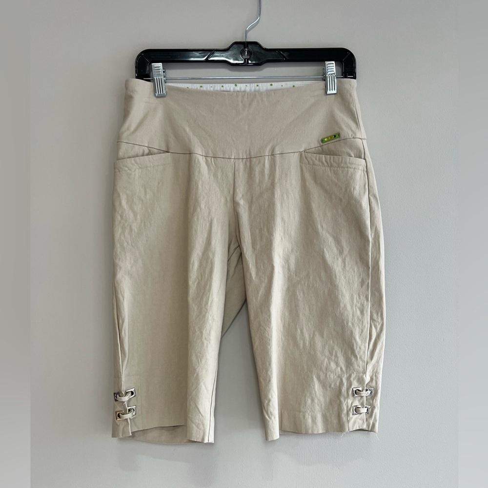 Swing Control 13" Eyelet Masters Tummy Control Shorts in Stone Light Beige, 8
